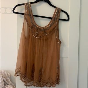 Free people sheer embellished tank